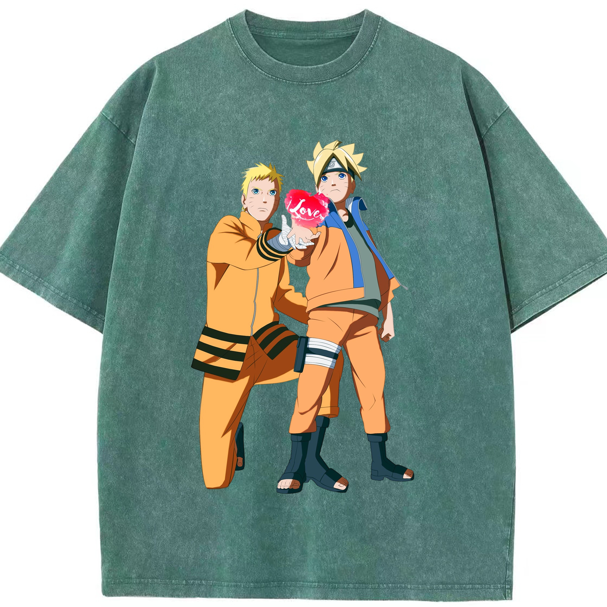 （画像用） NARUTO -ナルト- うずまき ボルト Uzumaki Boruto 綿100% ヴィンテージ風 半袖Tシャツ（フロントプリント）